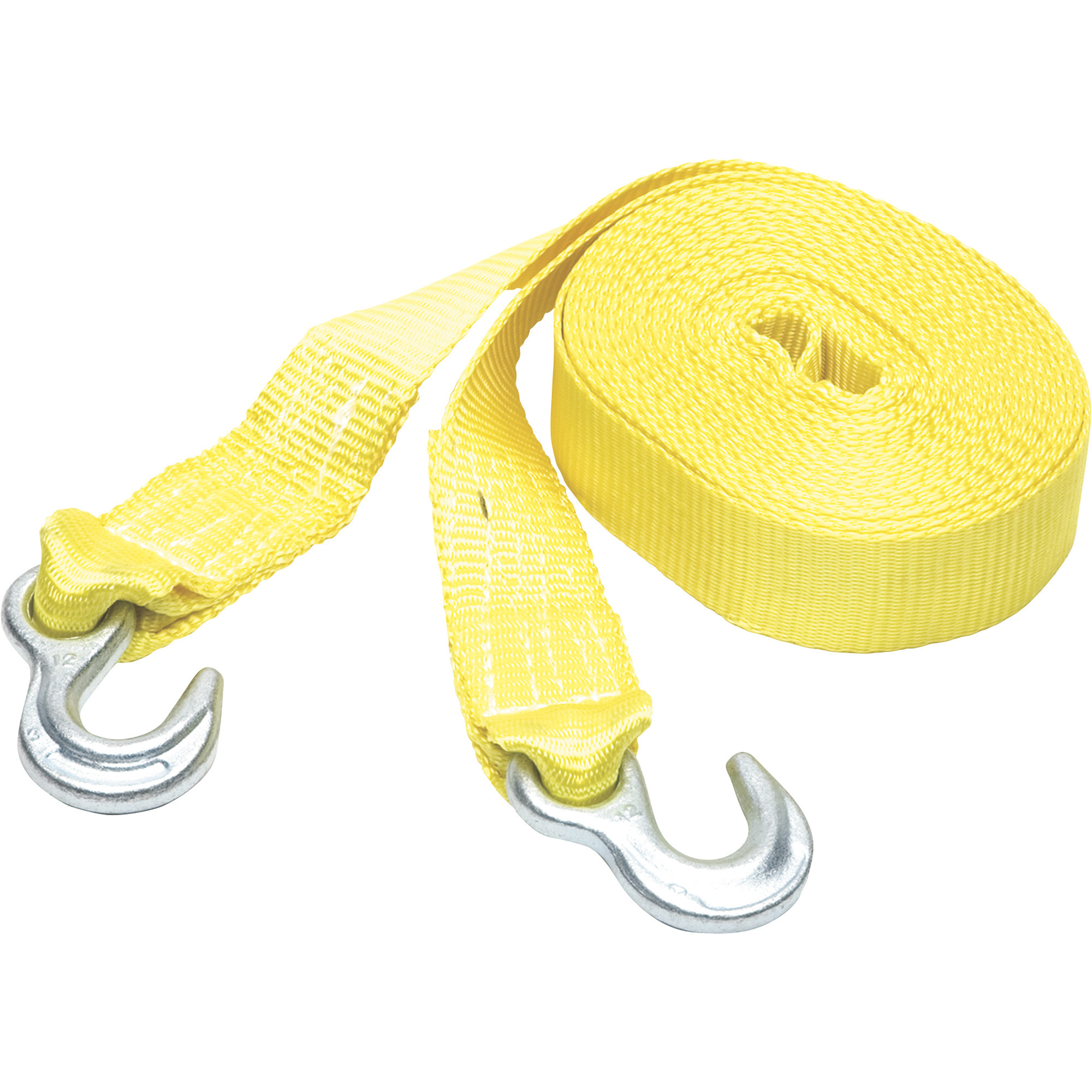 SmartStraps Heavy-Duty Tow Strap with Hooks, 30ft.L, 9000-Lb. Breaking Strength, Yellow, Model# 132